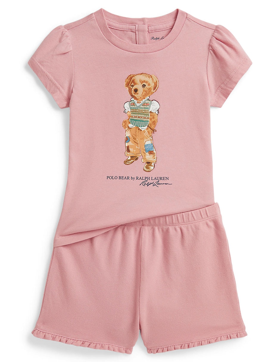 Conjunto Casual Polo Bear de Mezcla de materiales para Bebé / Infantil Niña Conjunto Casual Polo Bear de Mezcla de materiales para Bebé / Infantil Niña