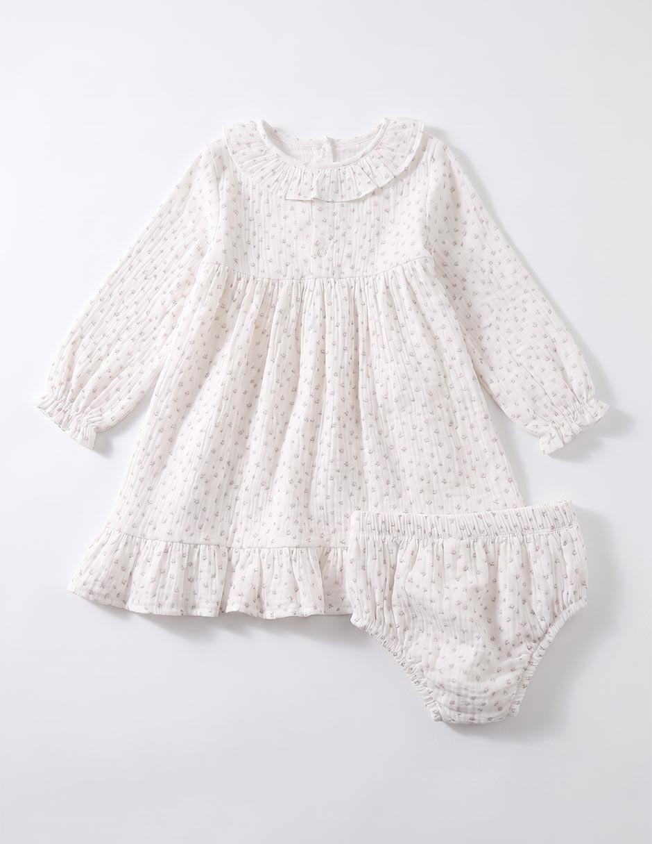 Vestido manga volantes para niña 3