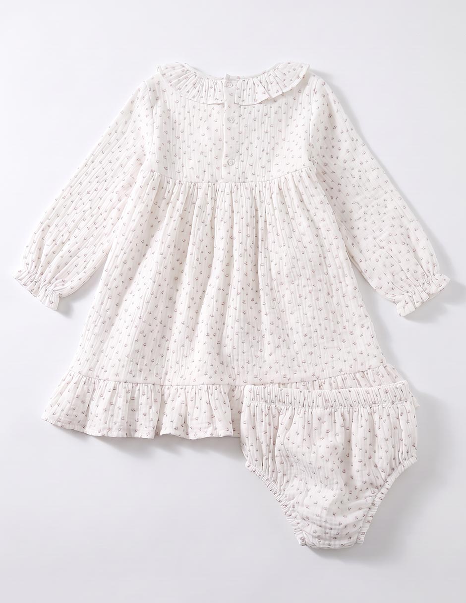 Vestido manga volantes para niña 4
