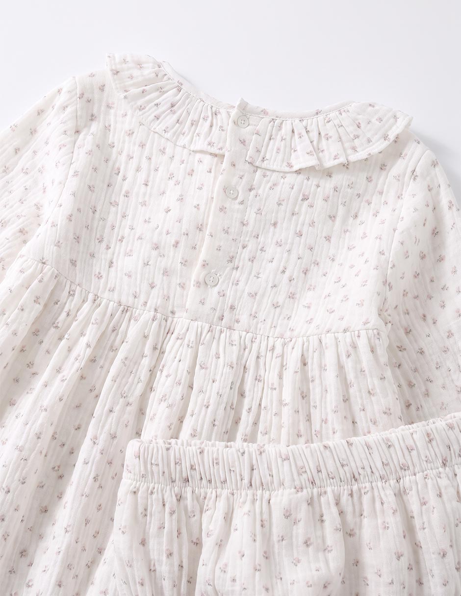 Vestido manga volantes para niña 7