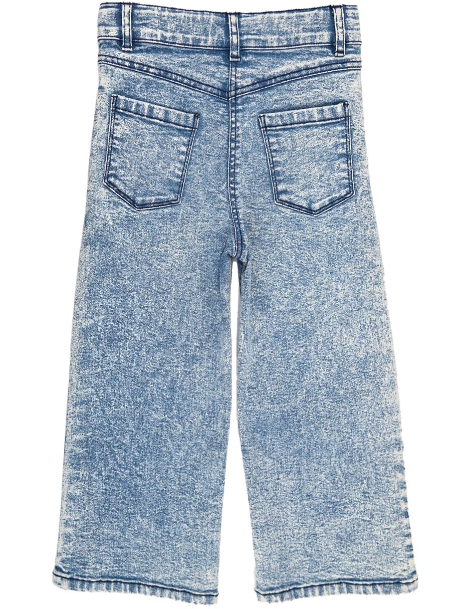 Jeans straight collage collage lavado deslavado para niña 3