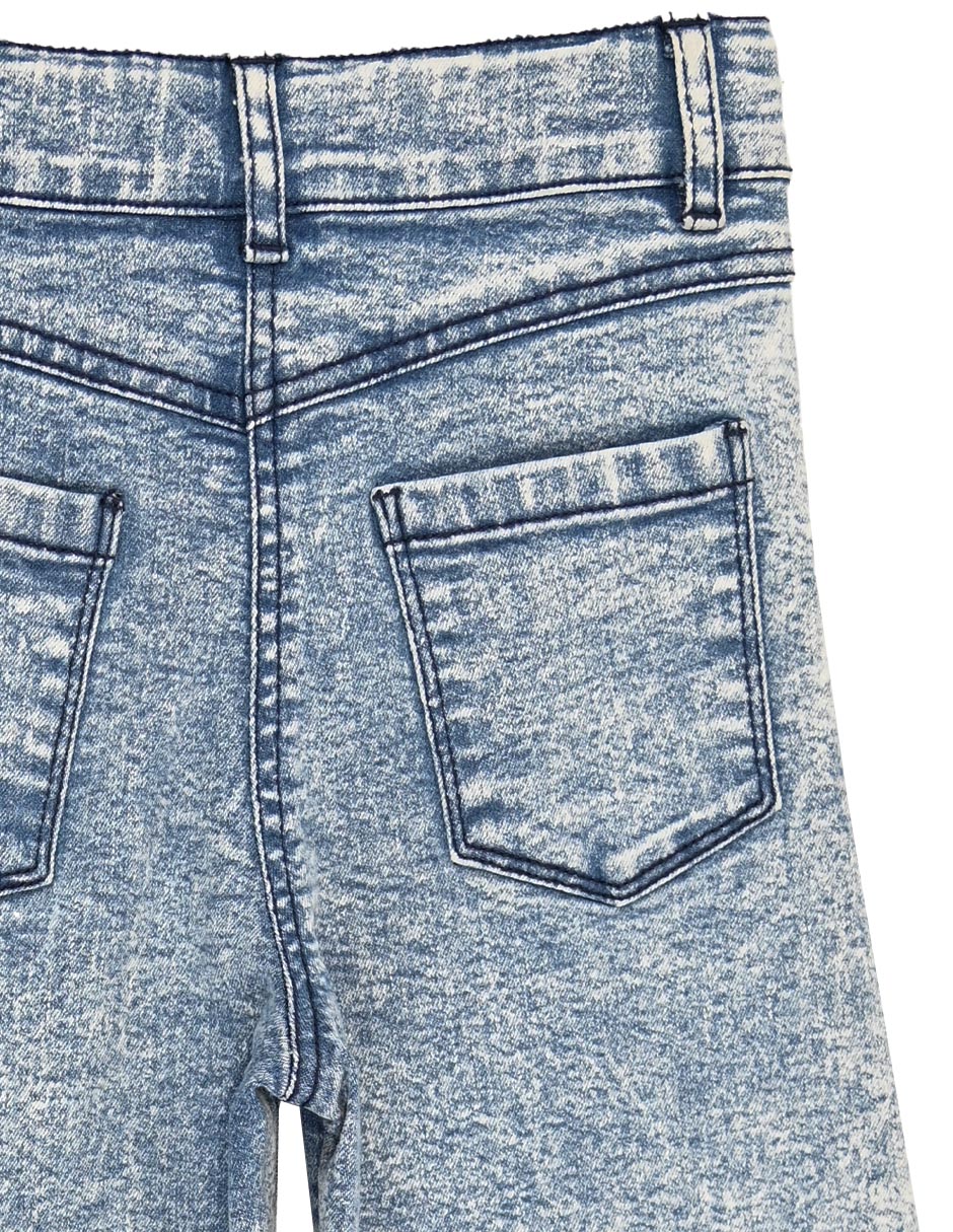 Jeans straight collage collage lavado deslavado para niña 4