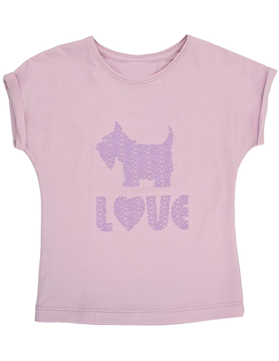 Playera Love manga corta para bebé niña Playera Love manga corta para bebé niña