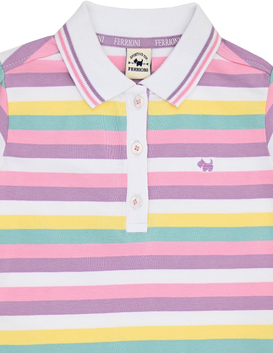 Playera tipo polo Bretty de algodón para niña 4