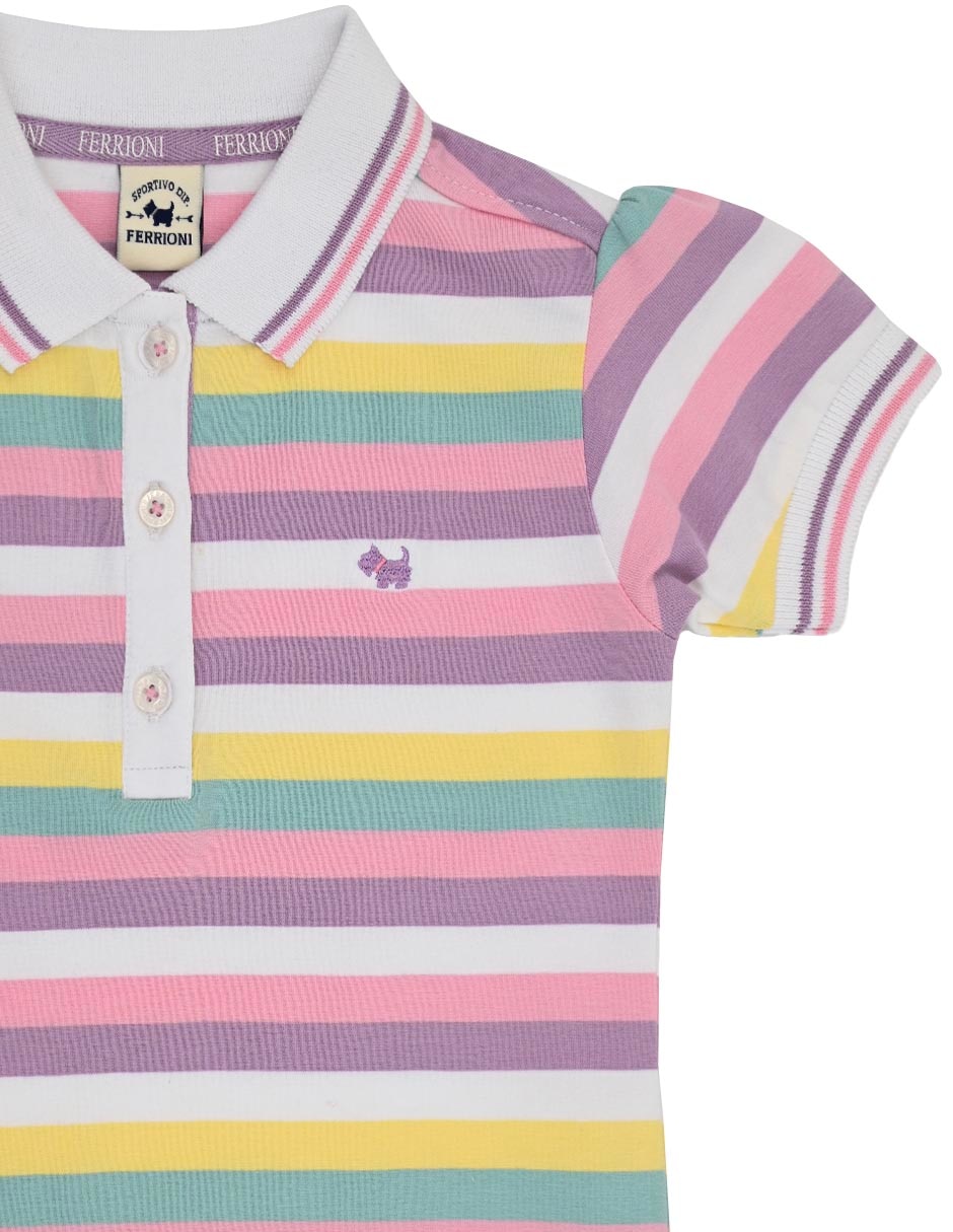 Playera tipo polo Bretty de algodón para niña 2