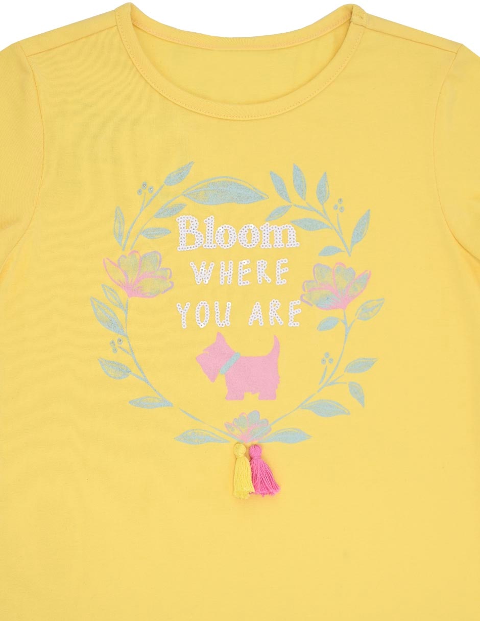 Playera flowers bloom manga corta para niña 4