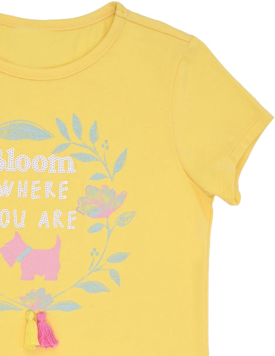 Playera flowers bloom manga corta para niña 3