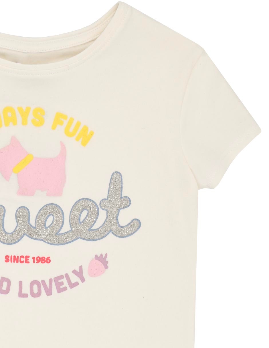 Playera sweet manga corta para niña 2
