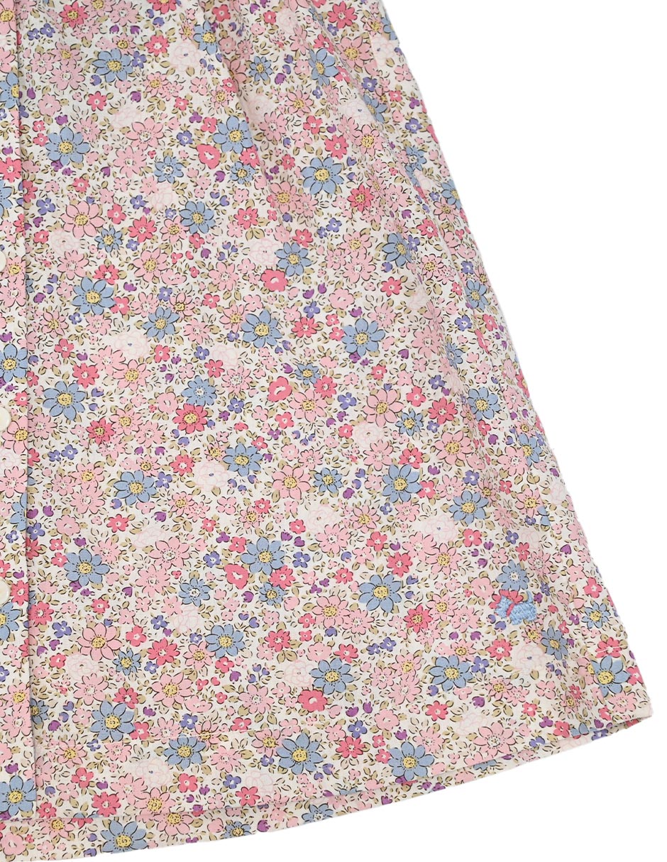 Vestido souci manga regular para niña 3