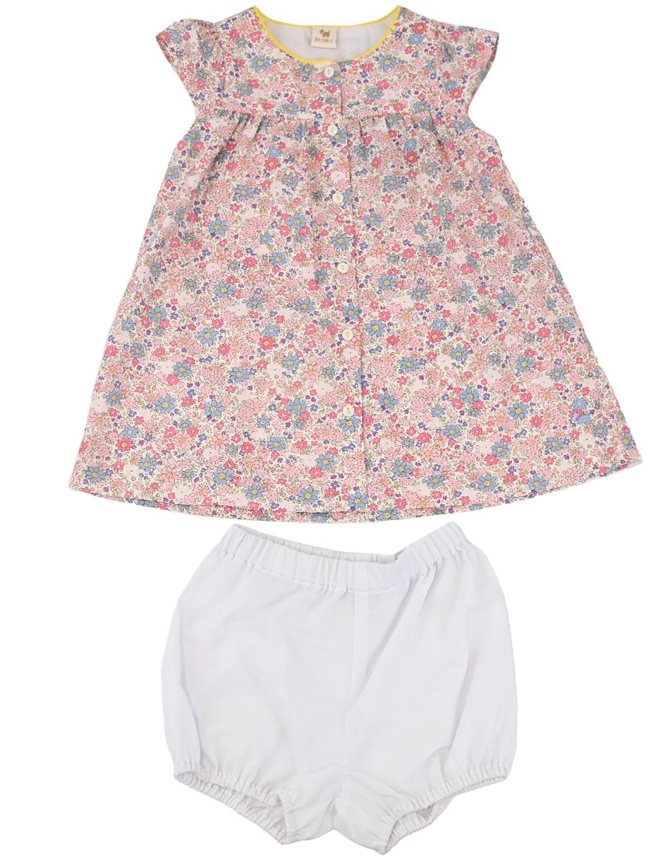 Vestido souci manga regular para niña Vestido souci manga regular para niña