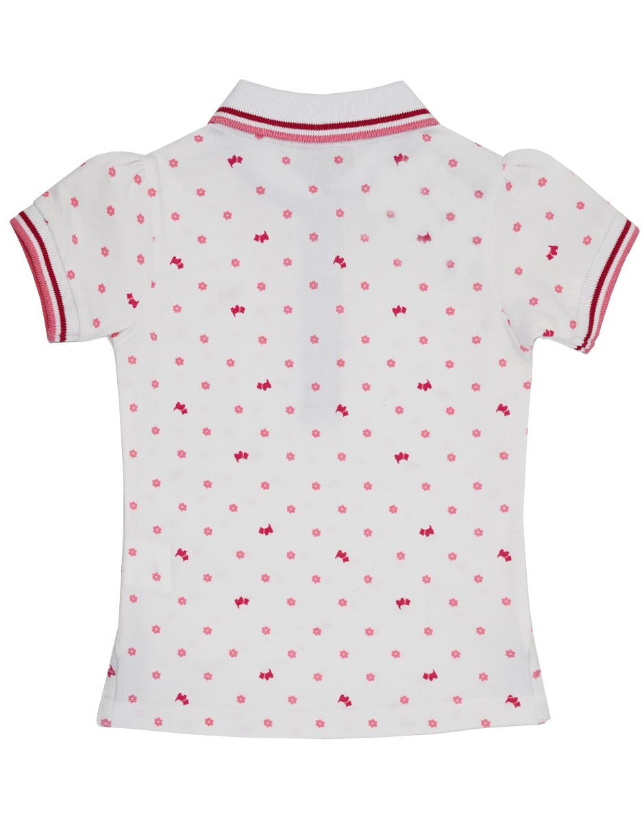 Playera tipo polo Floral de algodón para niña 3