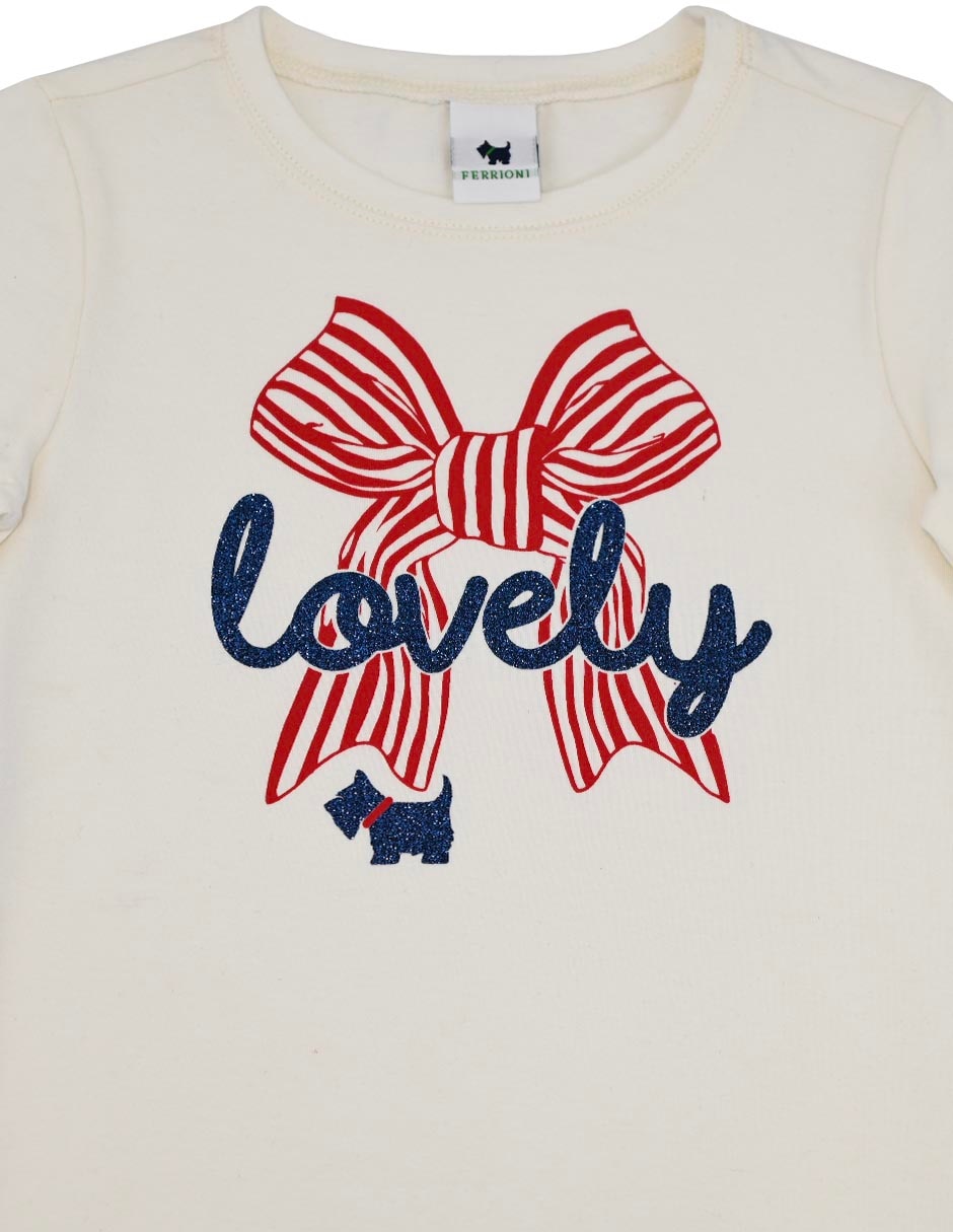 Playera love manga corta para niña