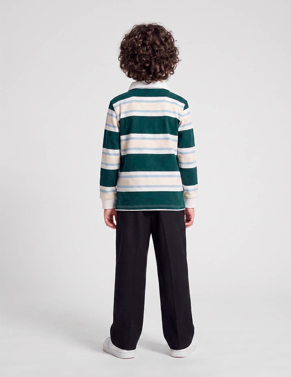 Playera tipo polo de algodón para niño 6