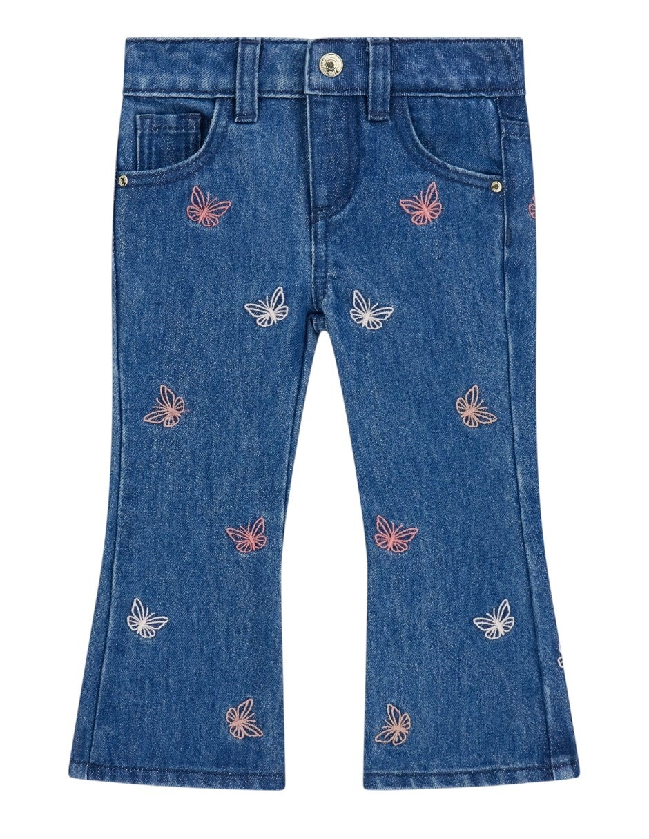 Jeans flare lavado obscuro para niña