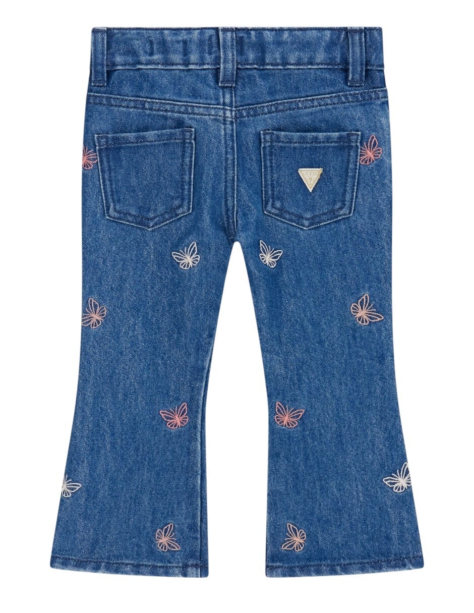 Jeans flare lavado obscuro para niña 2
