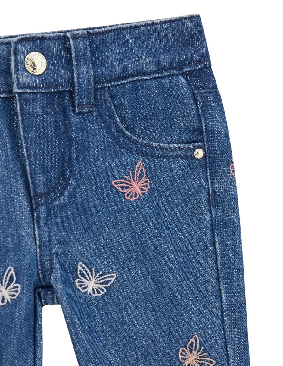 Jeans flare lavado obscuro para niña 3