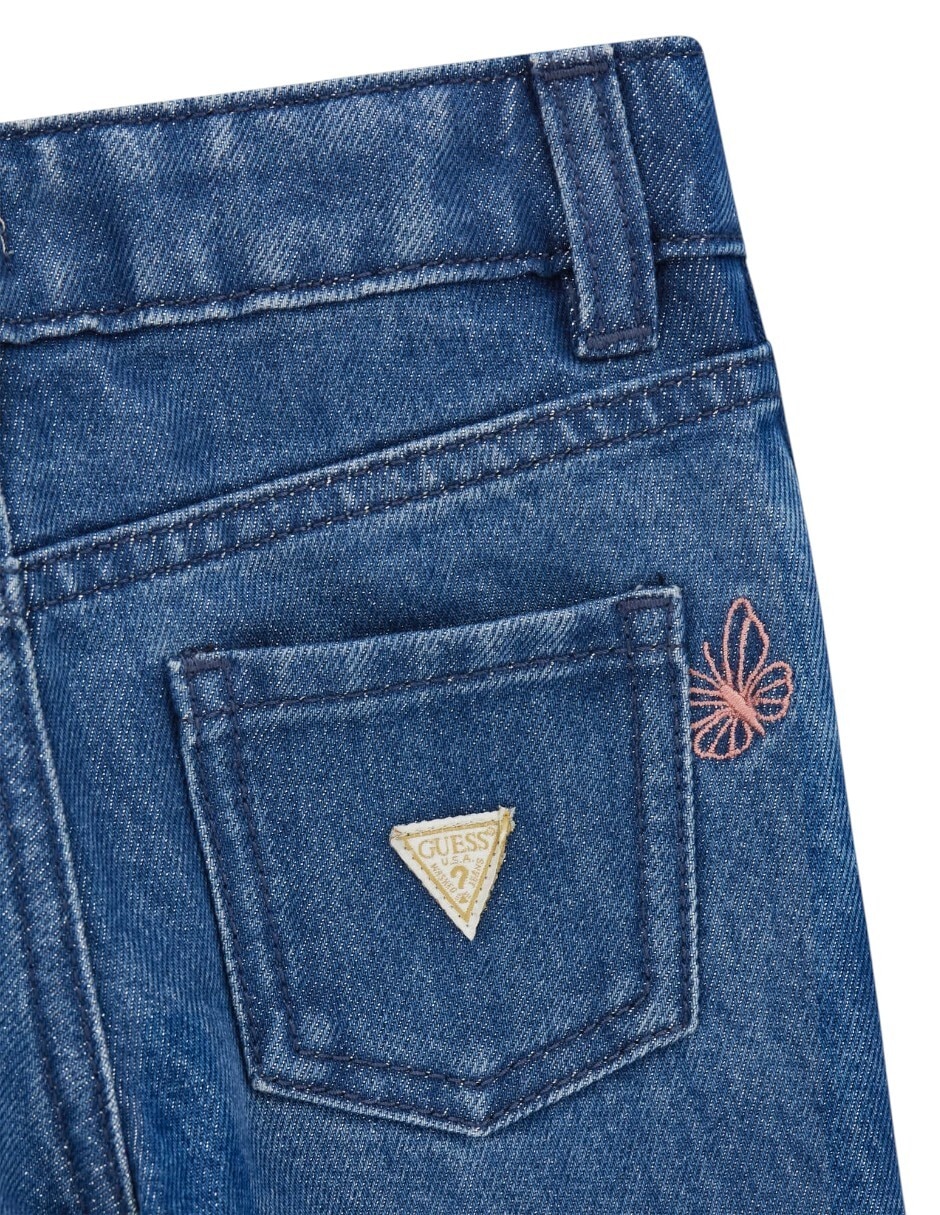 Jeans flare lavado obscuro para niña 5