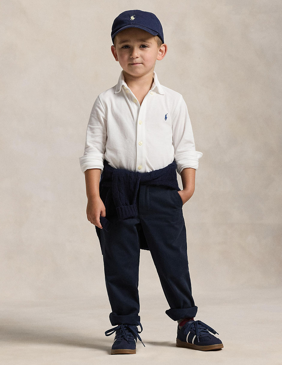 Camisa casual de algodón manga larga para bebé niño