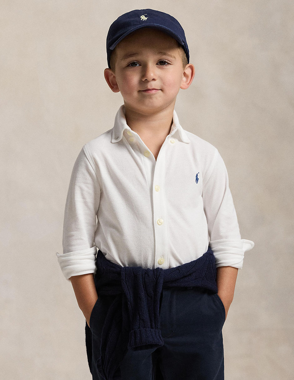 Camisa casual de algodón manga larga para bebé niño