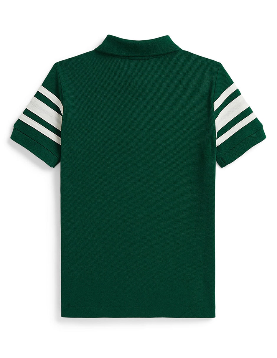 Playera tipo polo de algodón para niño