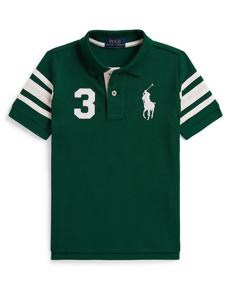 Playera tipo polo de algodón para niño