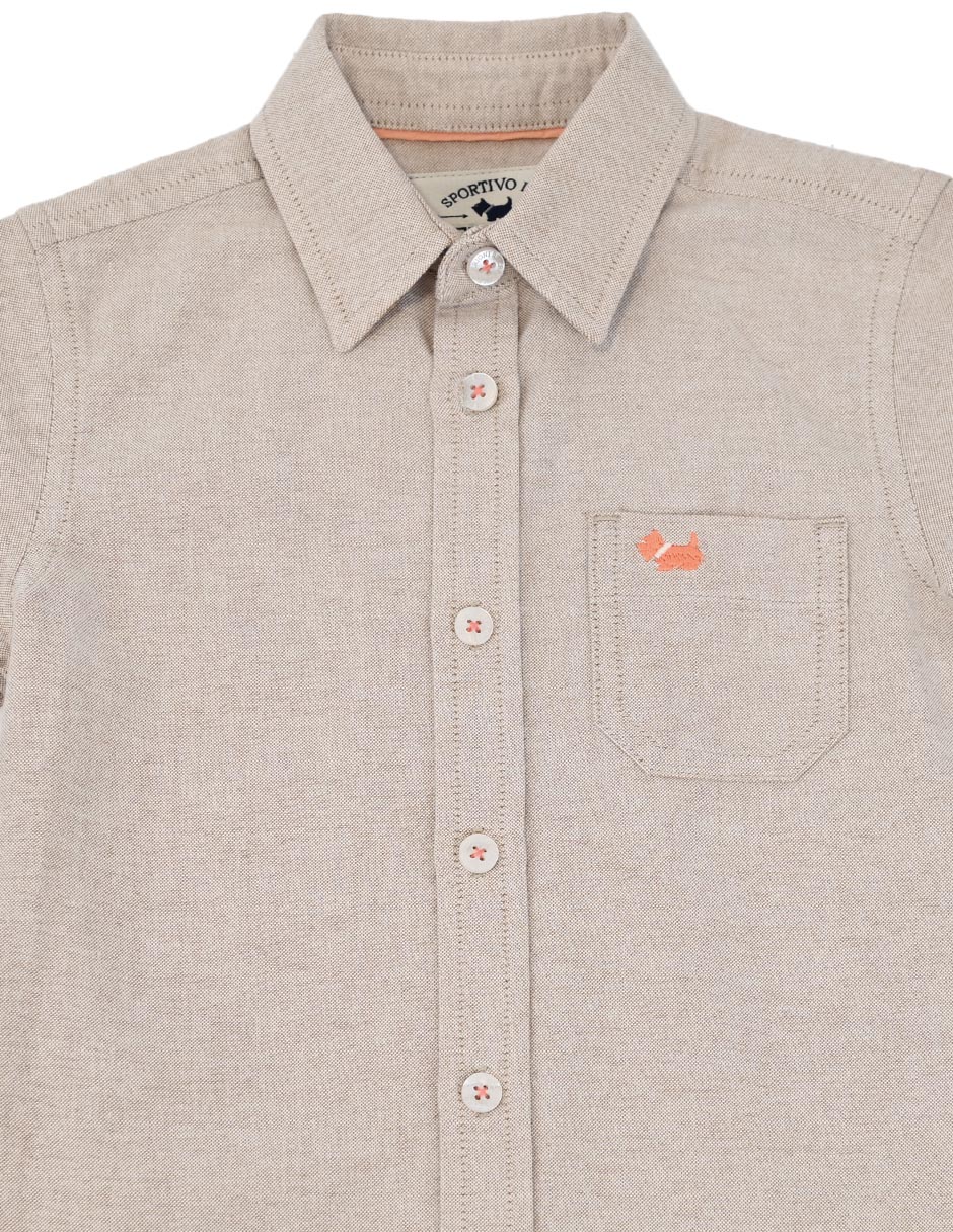 Camisa casual vitto de algodón manga larga para niño 2