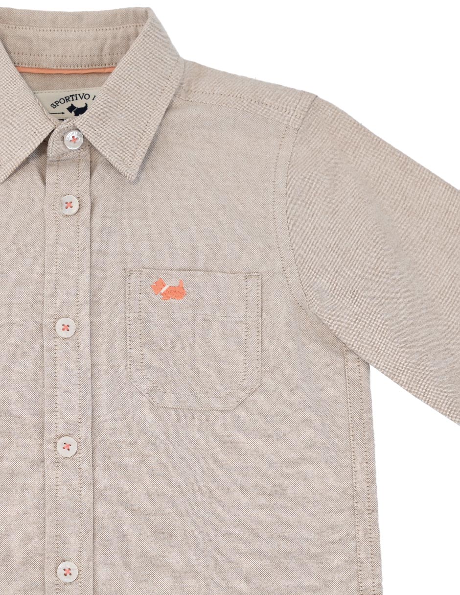 Camisa casual vitto de algodón manga larga para niño 4
