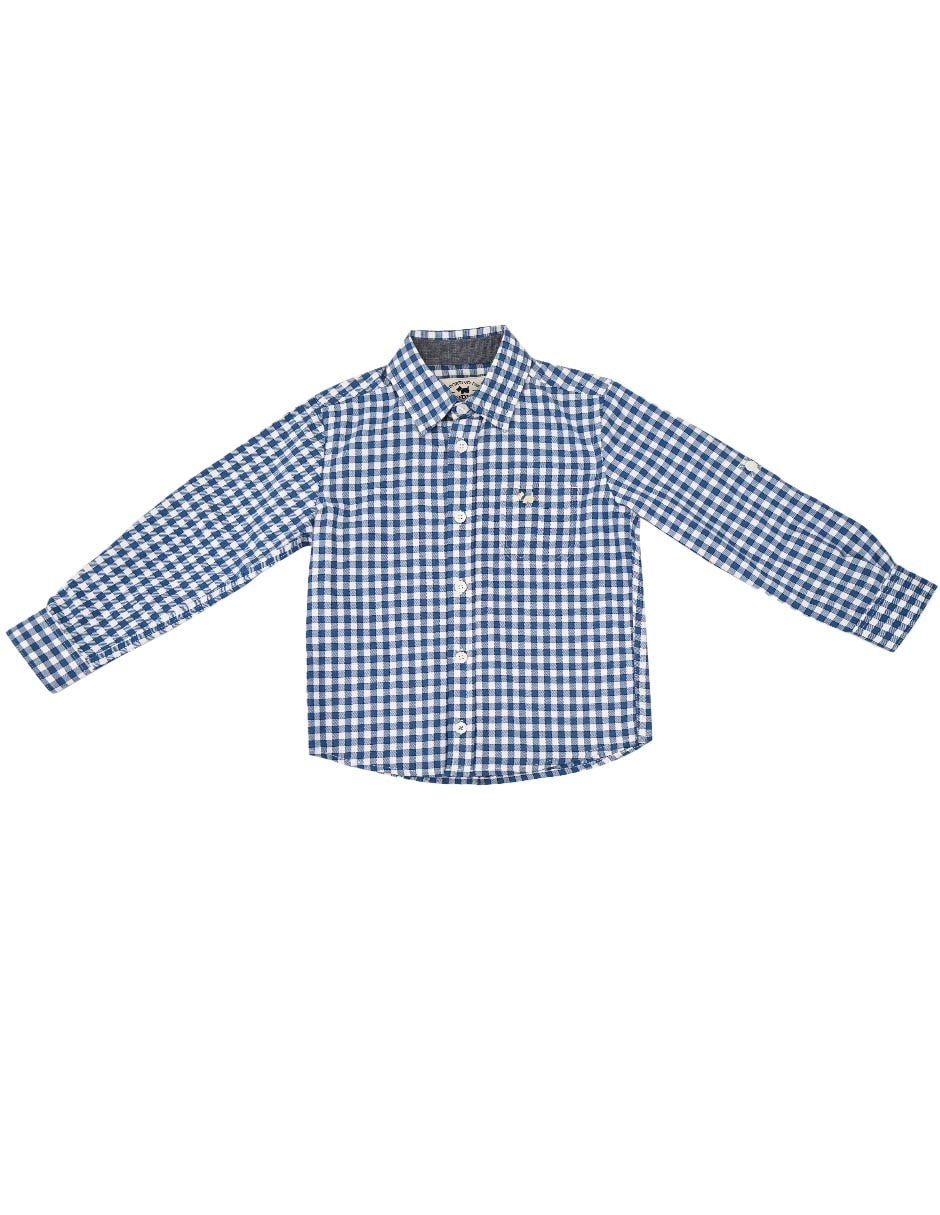 Camisa casual electra de algodón manga larga para niño Camisa casual electra de algodón manga larga para niño