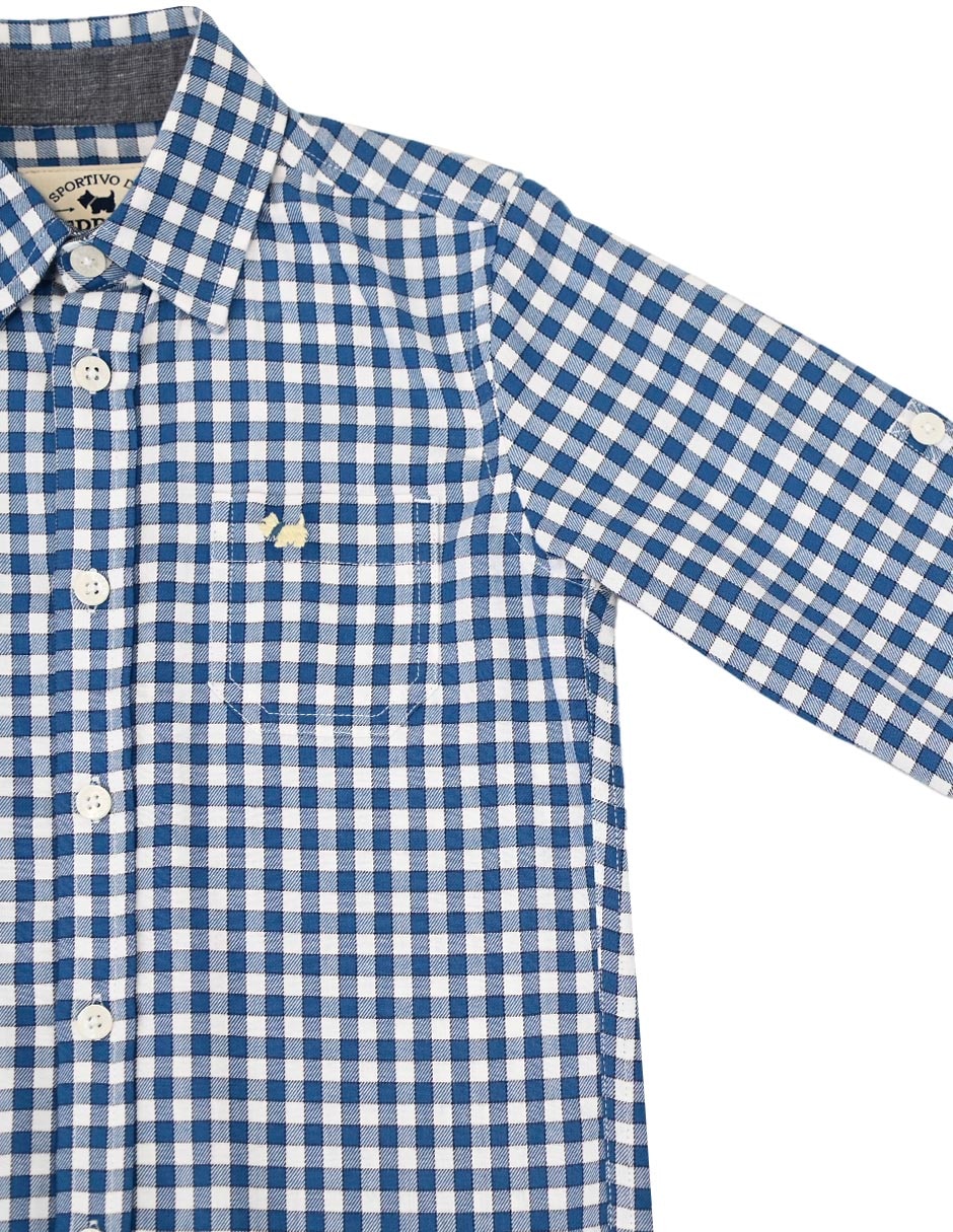Camisa casual electra de algodón manga larga para niño 4