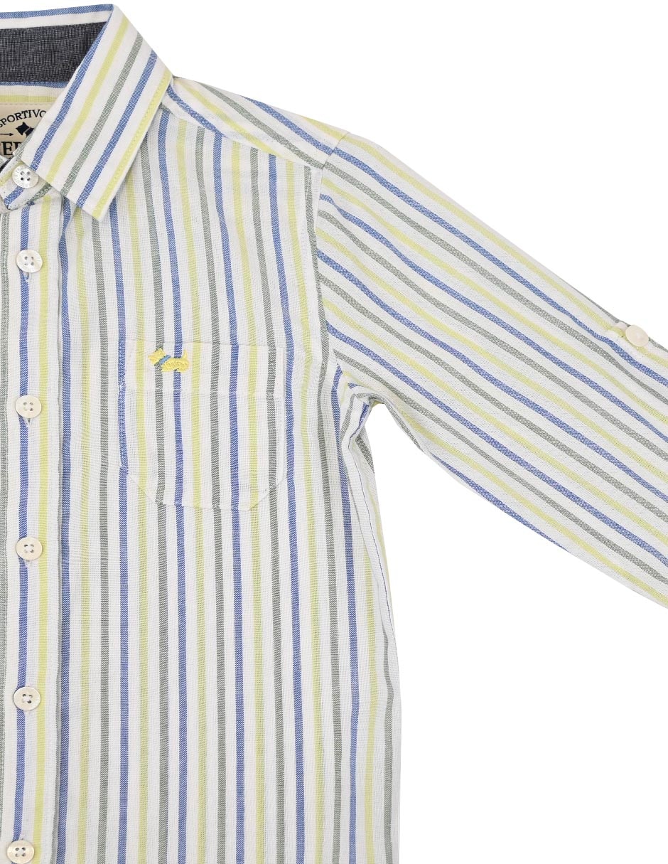 Camisa casual Madia de algodón manga larga para niño 3