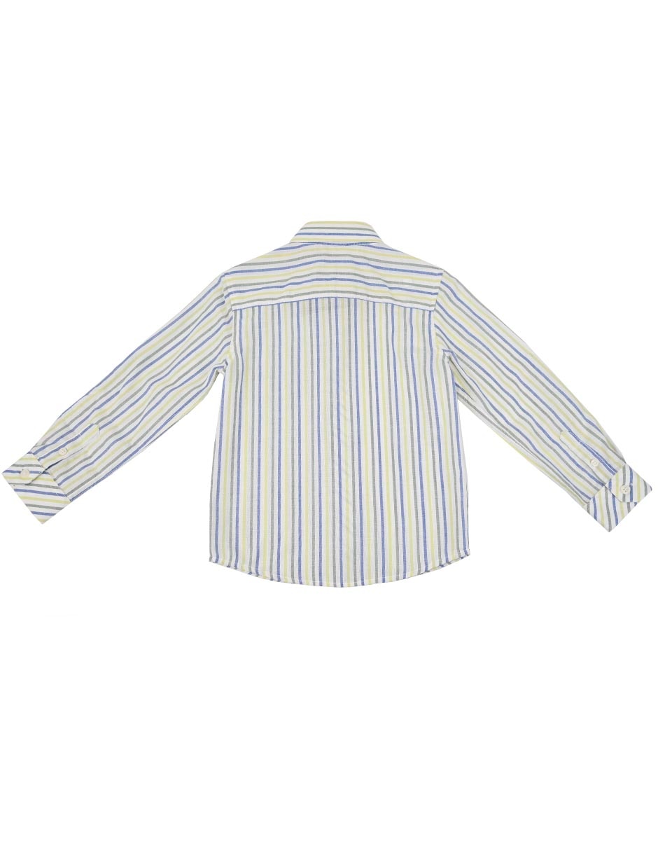 Camisa casual Madia de algodón manga larga para niño 4