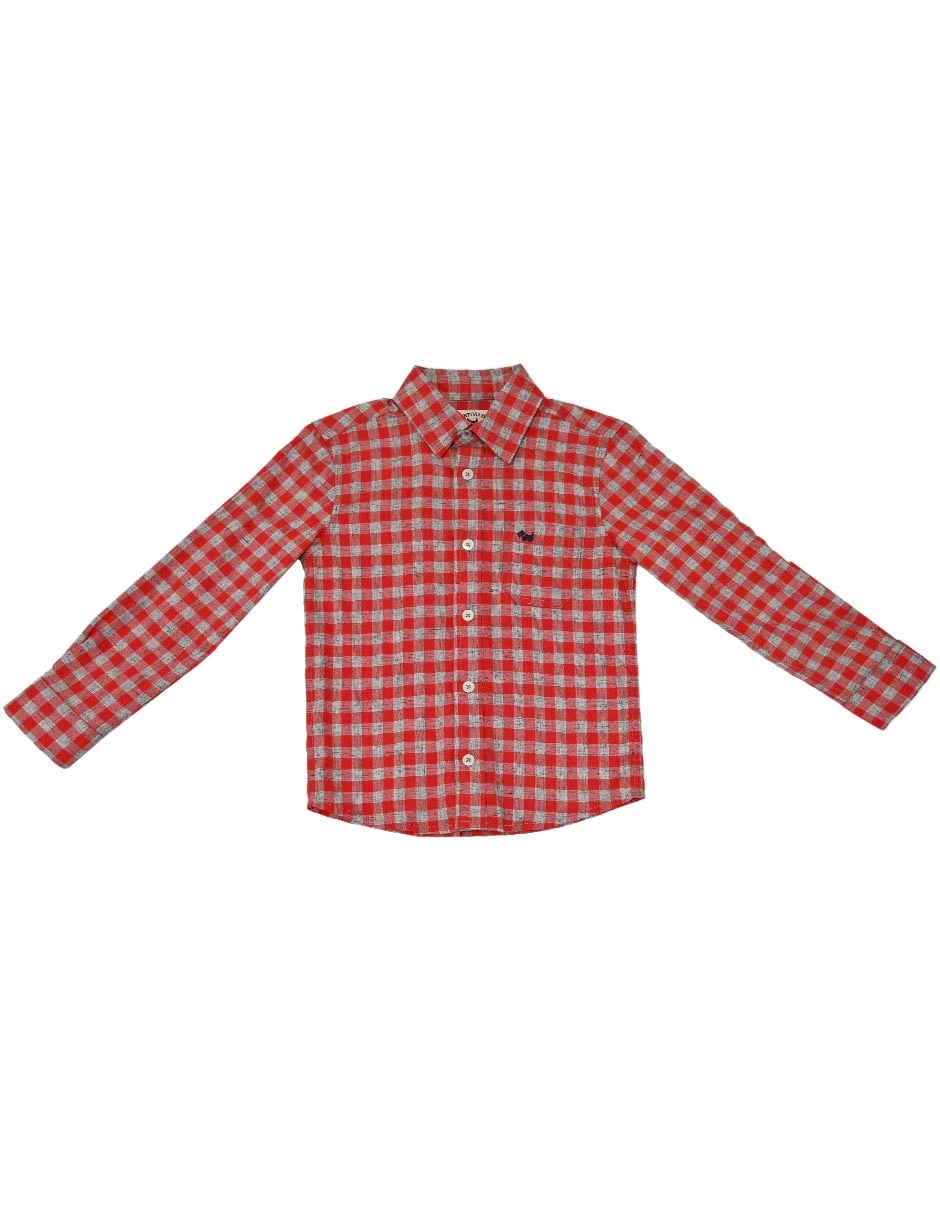 Camisa Menelao de algodón manga larga para niño