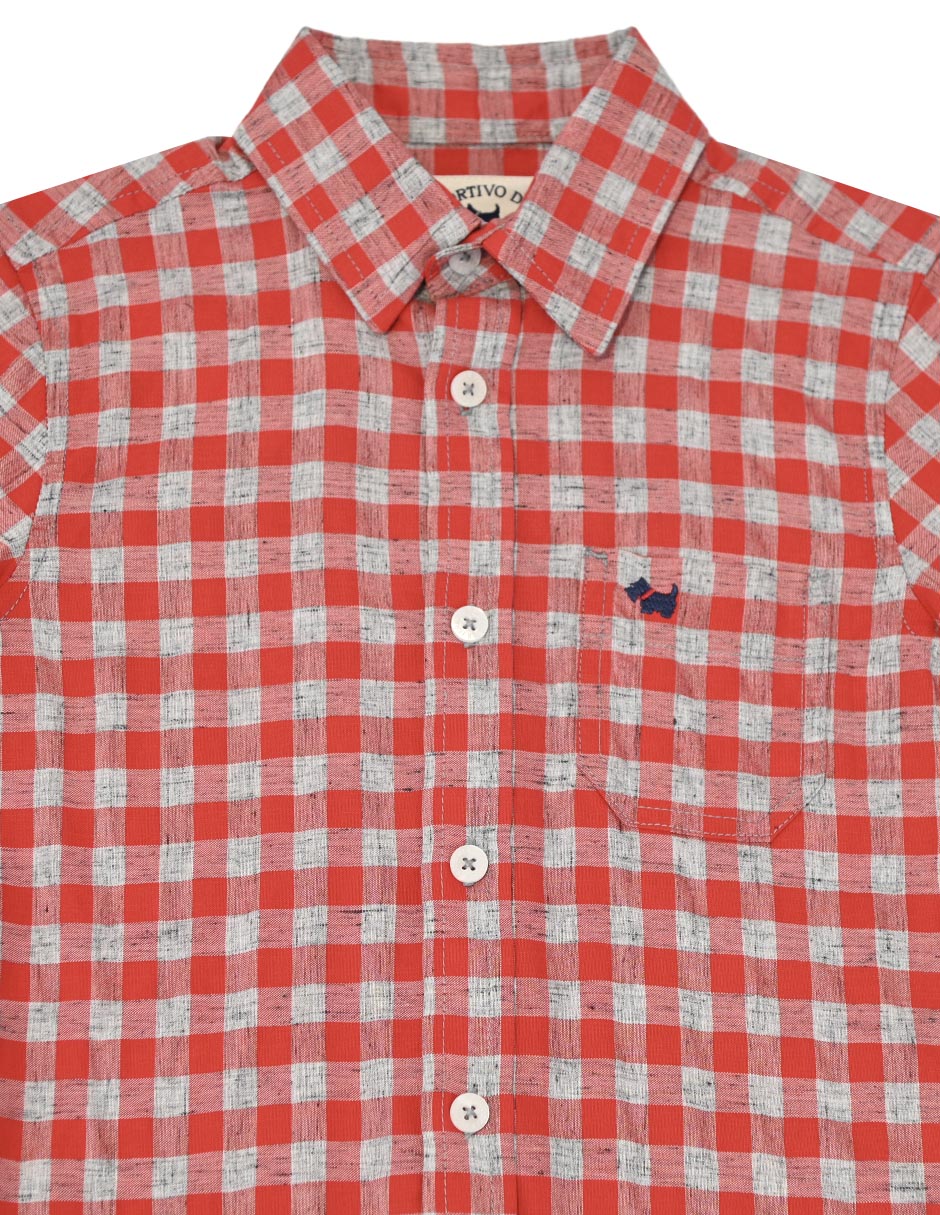 Camisa Menelao de algodón manga larga para niño