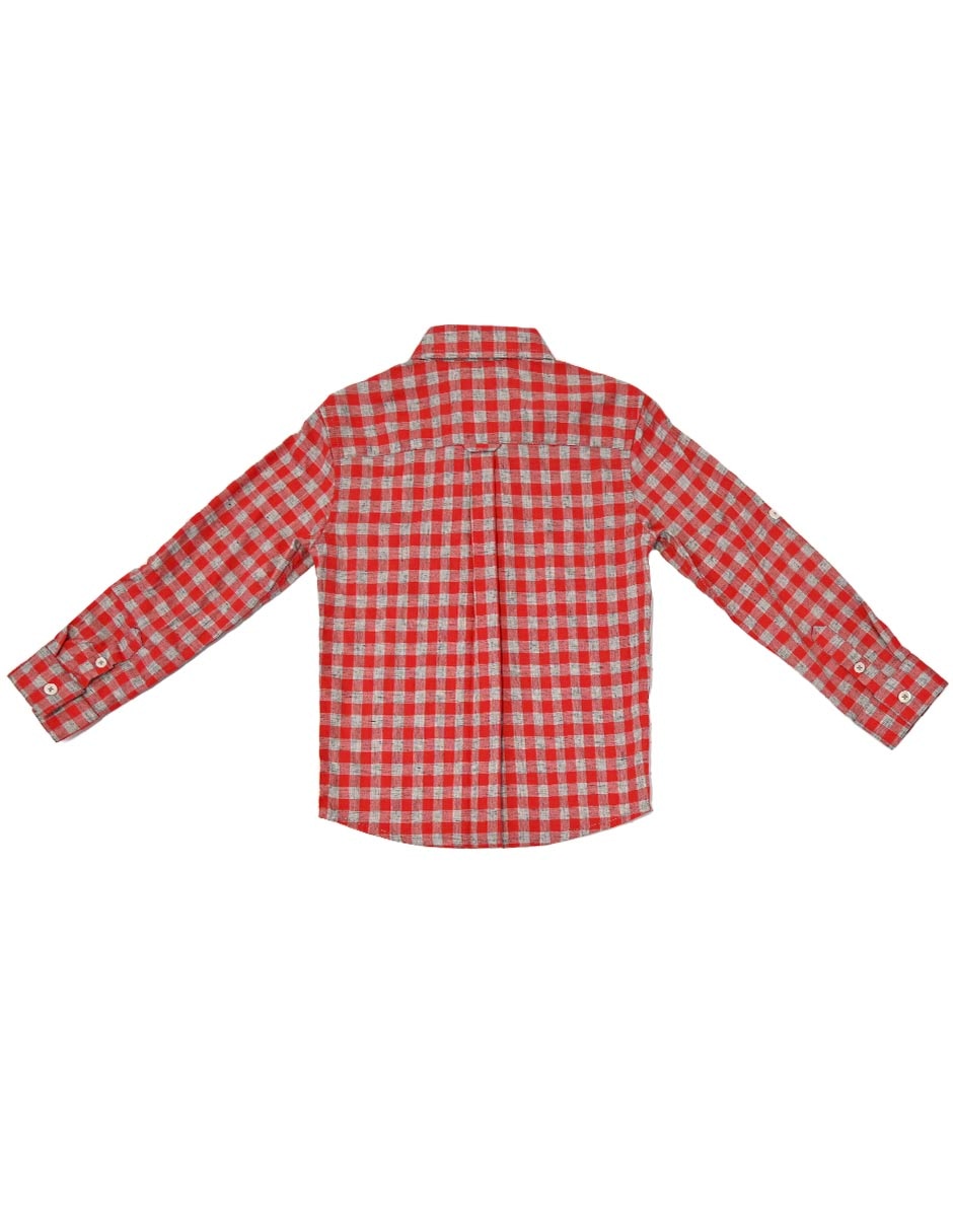 Camisa Menelao de algodón manga larga para niño