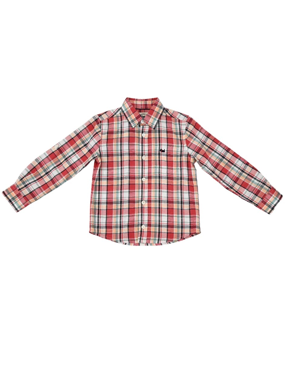 Camisa casual Moroc de algodón manga larga para niño Camisa casual Moroc de algodón manga larga para niño