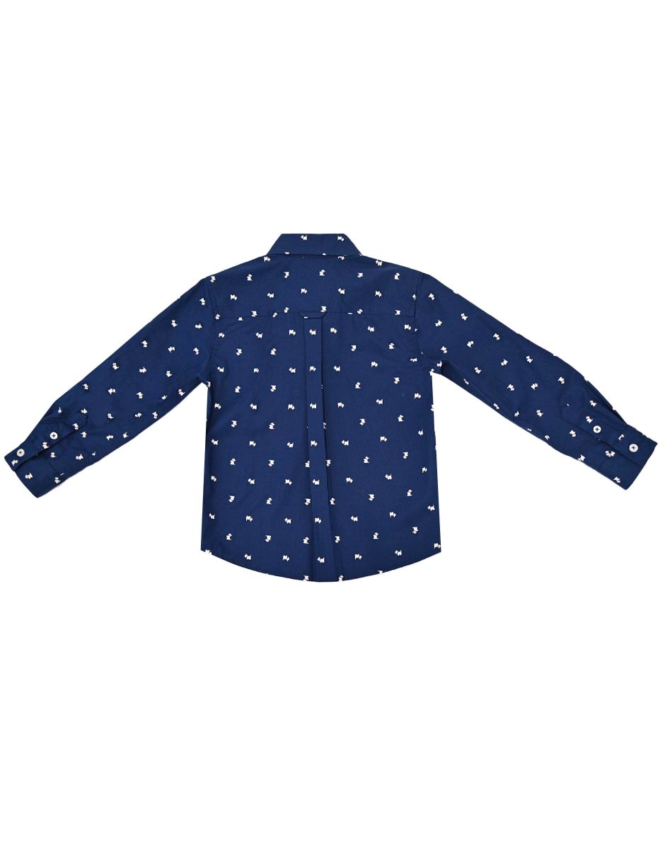 Camisa casual Cristof de algodón manga larga para bebé niño