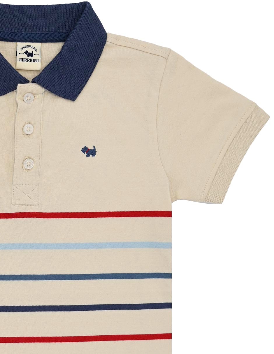 Playera tipo polo Kiam de algodón para niño 3