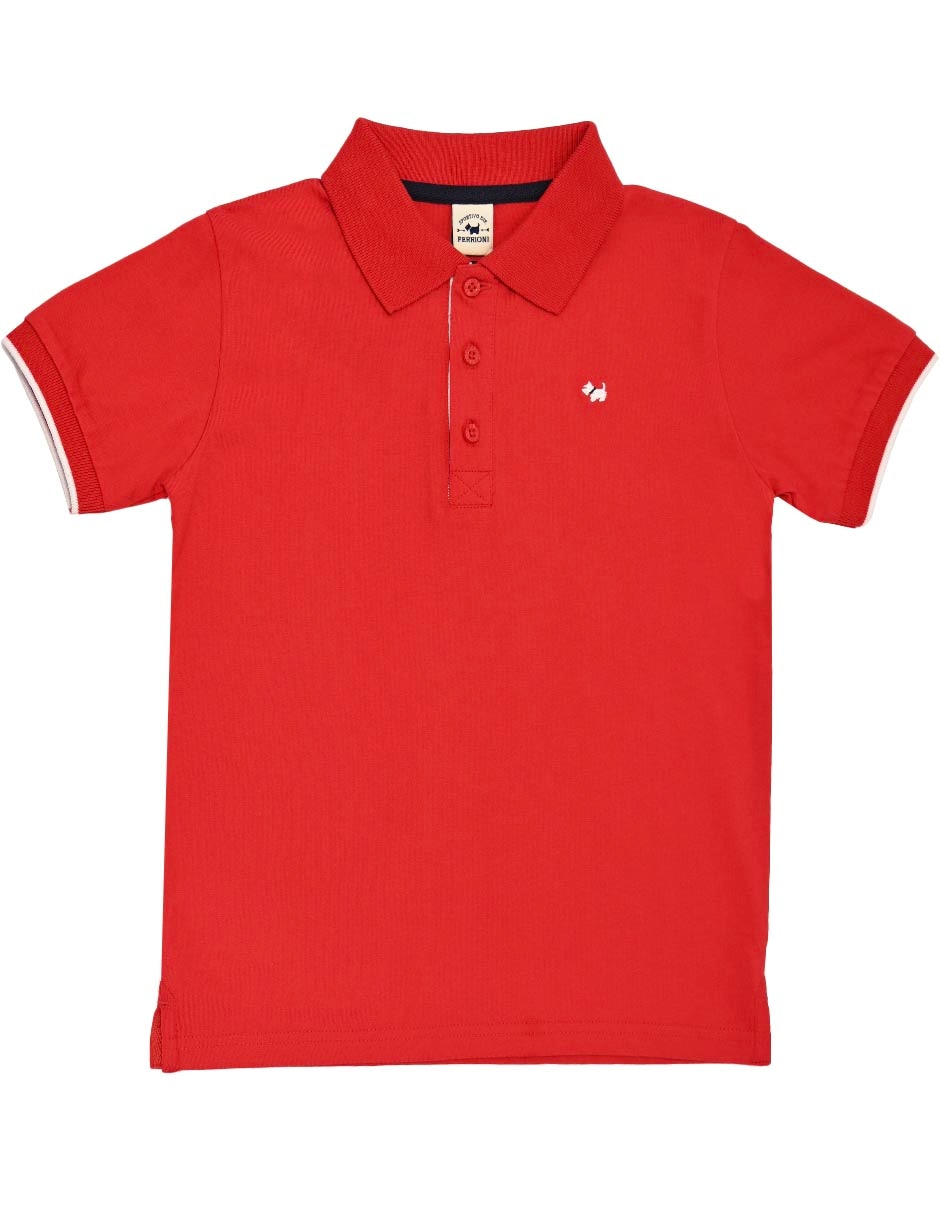 Playera tipo polo Ferrioni Nashira de algodón para niño
