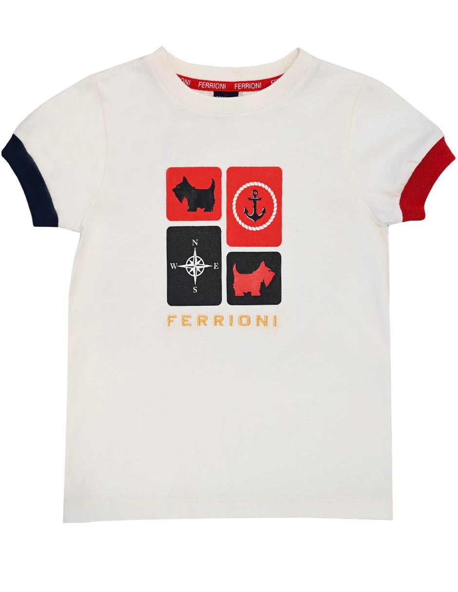 Playera gala manga corta para niño