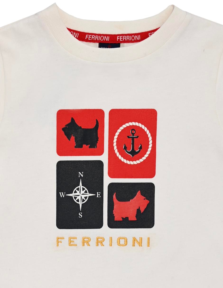 Playera gala manga corta para niño