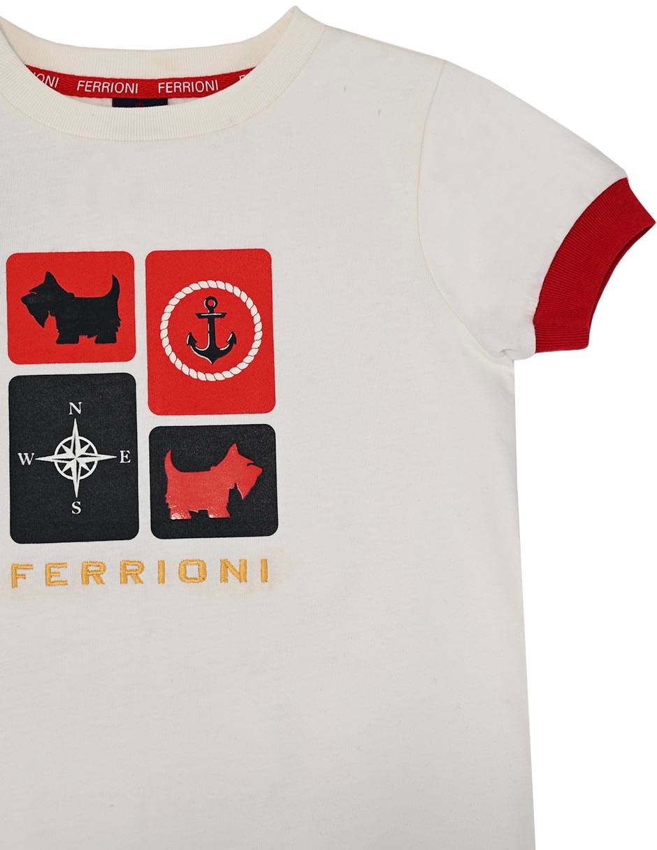 Playera gala manga corta para niño