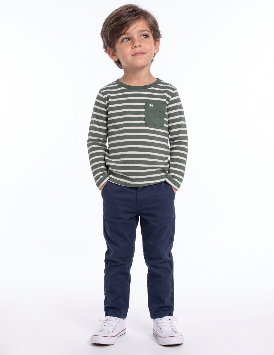 Playera manga larga para bebé niño Playera manga larga para bebé niño