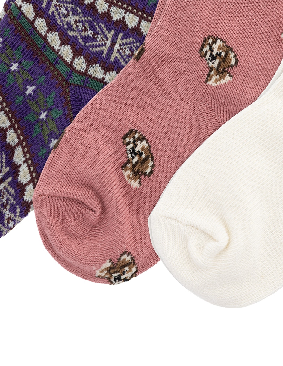Set calcetín de algodón para bebé niña 3 pares 2