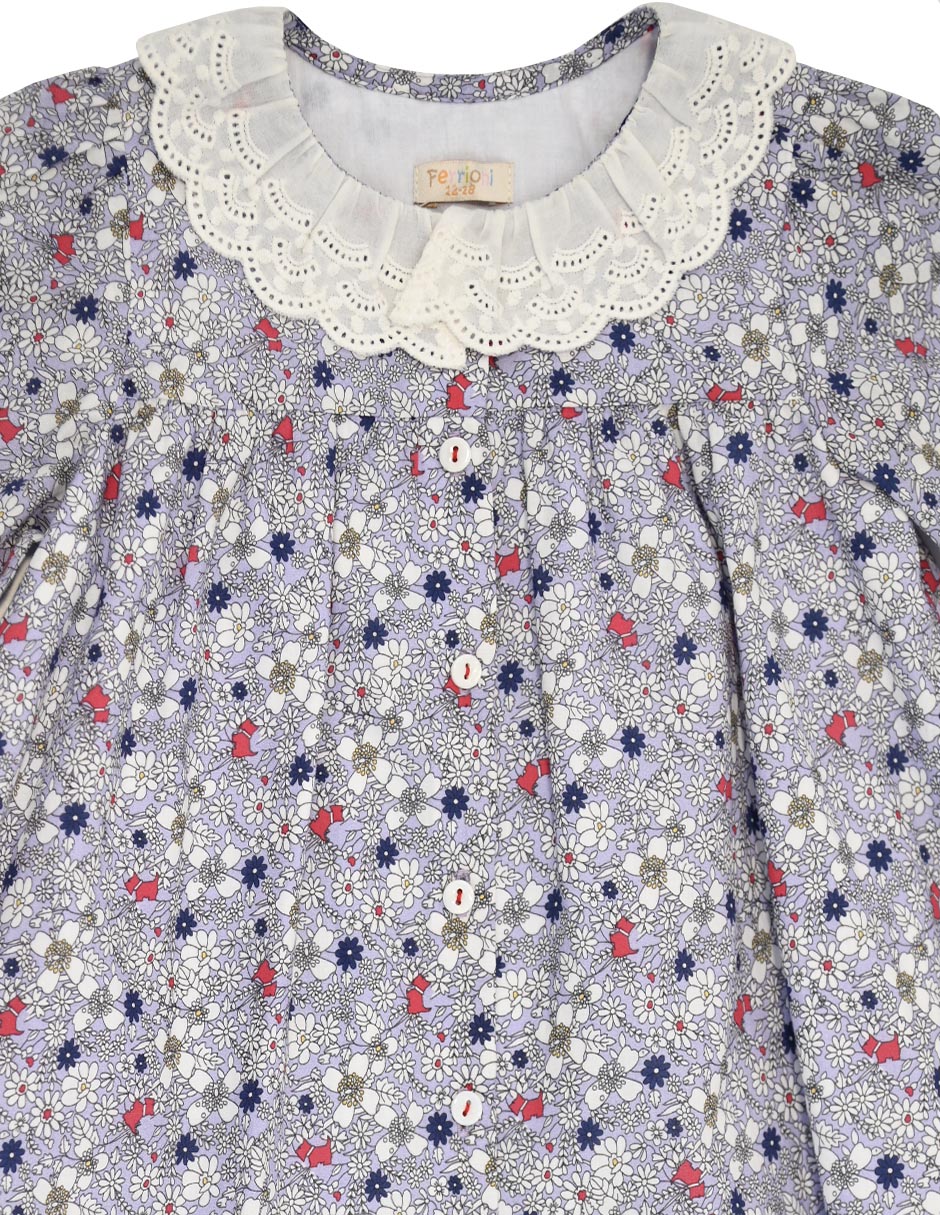 Vestido rustic manga regular para niña 4