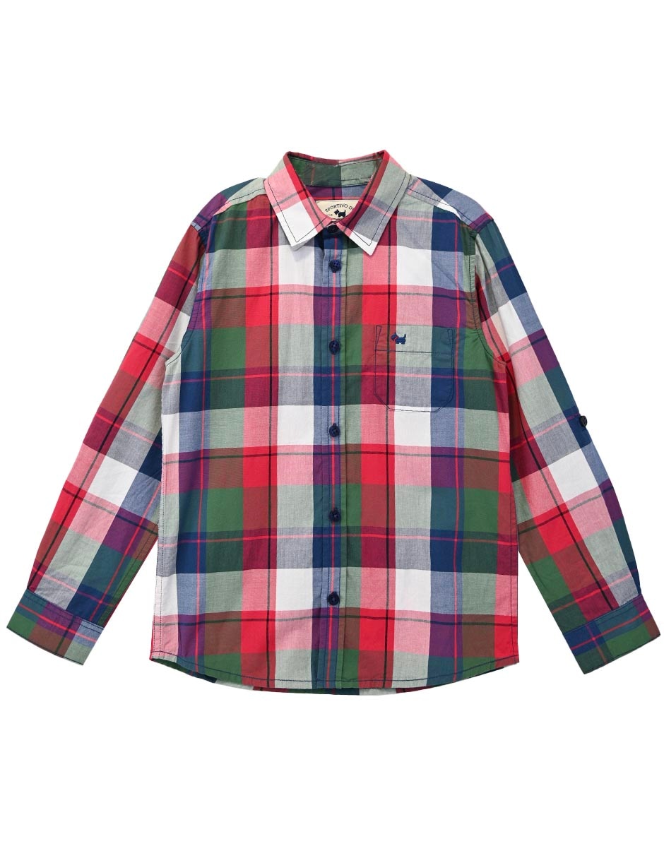 Camisa casual de algodón manga larga para bebé niño