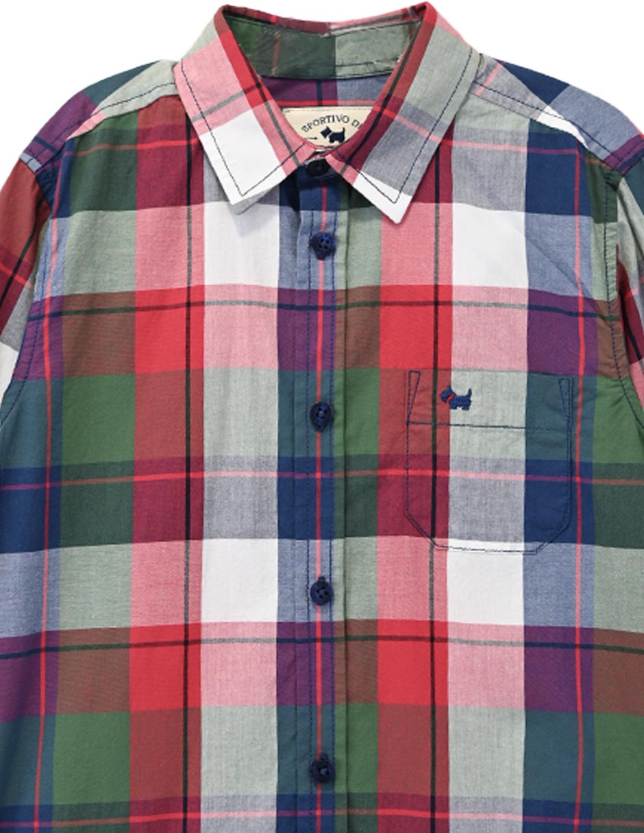 Camisa casual de algodón manga larga para bebé niño 4