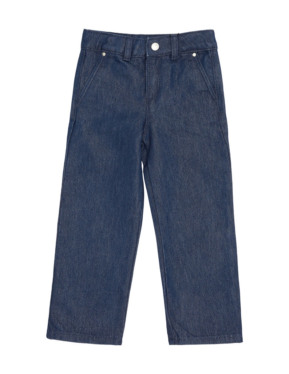 Jeans wide leg lavado denim para niña