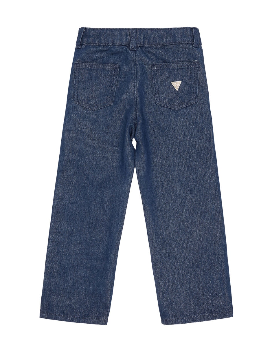 Jeans wide leg lavado denim para niña 2