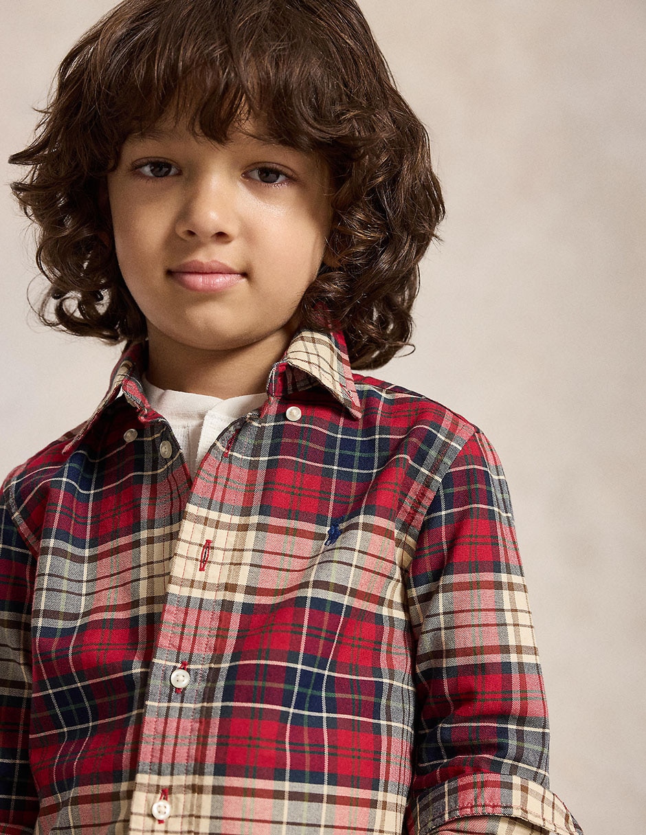 Camisa casual de algodón manga larga para bebé niño 3