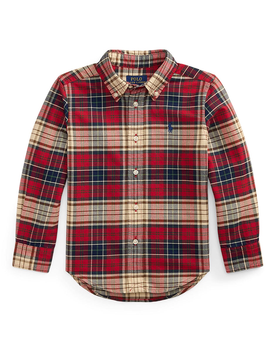 Camisa casual de algodón manga larga para bebé niño 4